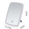 LED Makeup Mirror with Stand Desktop Folding Compact White Square Travel Cosmetic Mirror With light - Image 3