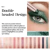 Metallic Double-head Eyeshadow Stick Diamond Shimmer Highlighter Pencil Ultra Pigmented Long Lasting Cream Eye Shadow Sponge Pen - Image 3