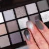 Black Smokey Eyeshadow Palette, 15 Colors ,Punk Style,Neutral Eye Make up, Shimmer Pearly Sequin Eyeshadow - Image 2