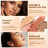 3 in 1 palette, contour concealer, long lasting, covers skin imperfections, creates a perfect and natural 3D makeup look - Image 2