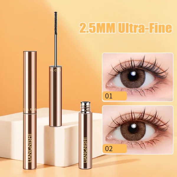 Silk Fiber Matte Mascara Makeup Ultra-Fine Brush Lengthens Eyelashes Waterproof Fast Dry Brown Black Curling Mascara Comestic - Image 2