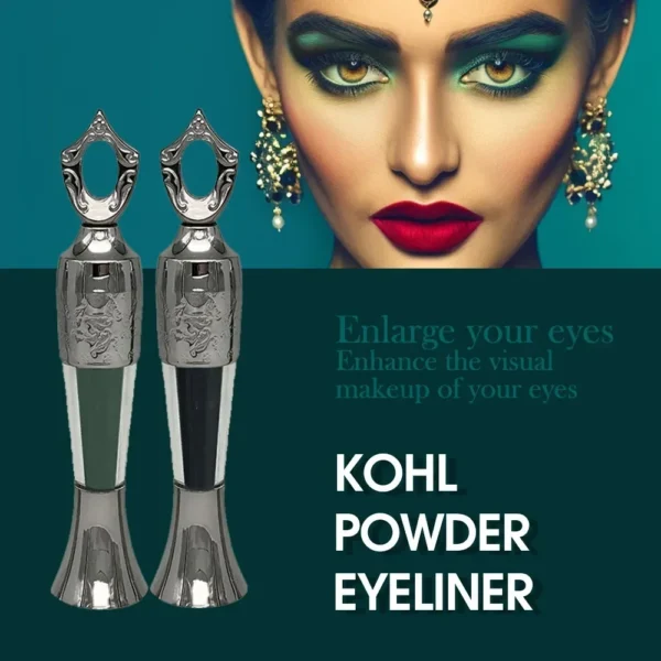 Retro Bottle Powder Eyeliner 2Color Mineral Powder Eye Liner Stick Waterproof Long Lasting Black Kohl Eyeshadow No Smudge Makeup - Image 3