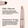 Metallic Double-head Eyeshadow Stick Diamond Shimmer Highlighter Pencil Ultra Pigmented Long Lasting Cream Eye Shadow Sponge Pen - Image 5