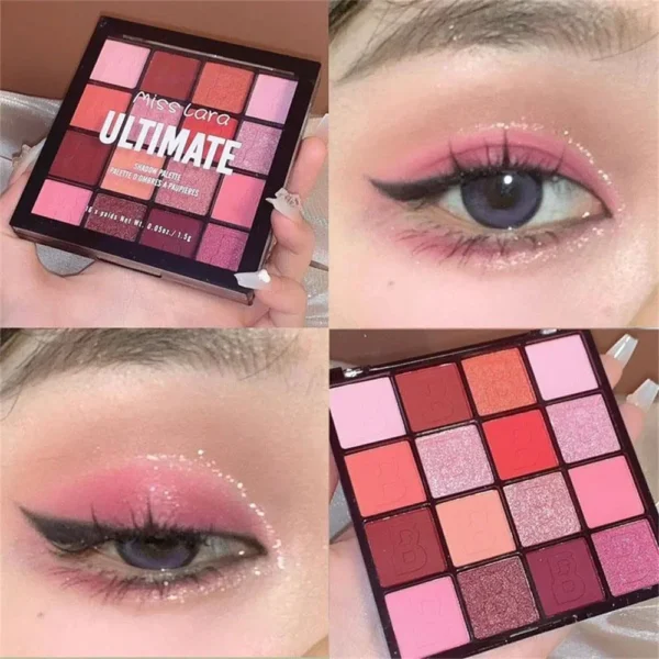 16 Colors Matte Eye Shadow Shimmer Pink Purple Green High Pigment Brightening Waterproof Lasting Charming Eyes Cosmetics Makeup - Image 2