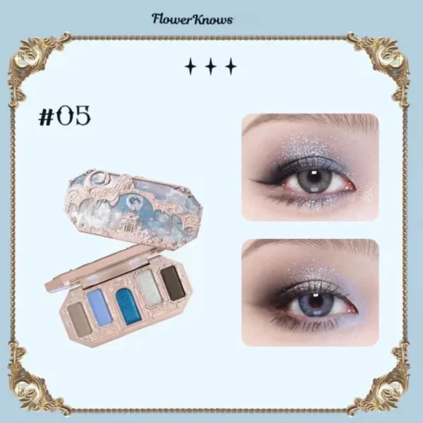 Flower Knows Moonlight Mermaid Eyeshadow Palette 8-Color Matte Shimmer Glitter Eye Makeup Cosmetics Women Beauty Eye Shadow - Image 6